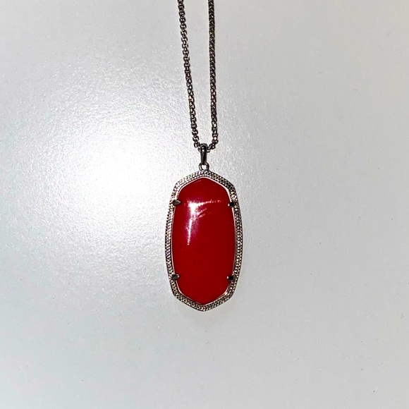 Kendra Scott, Reid slider necklace w/bright red - Picture 2 of 3